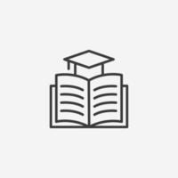 vecteur d'icône d'apprentissage en ligne. école, livre, signe de symbole d'éducation en ligne