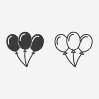 vecteur d'icône de ballon d'hélium. vacances, anniversaire, célébrer, signe de symbole de fête