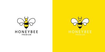 idée de design minimaliste logo abeille miel vecteur