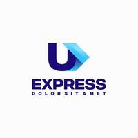 rapide express u logo initial conçoit vecteur concept, symbole de conceptions de logo flèche express