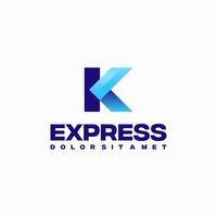 rapide express k logo initial conçoit vecteur concept, symbole de conceptions de logo flèche express