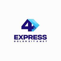 fast express 4 numéros logo conçoit vecteur concept, symbole de conceptions de logo flèche express