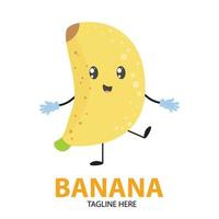 le logo de la banane de bienvenue vecteur