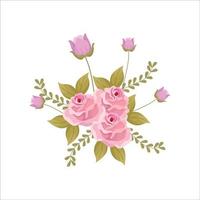 roses roses élégantes et chics, conception de fleurs aquarelle de luxe. modèle classique de carte de mariage rustique vecteur