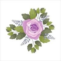 belle et élégante rose dessinée à la main à l'aquarelle. fond décoratif graphique vectoriel illustration