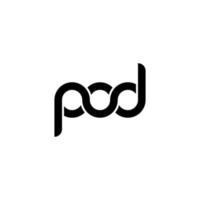 logo de lettre lié à la société de pod, logo de texte connecté, logo de typographie vecteur