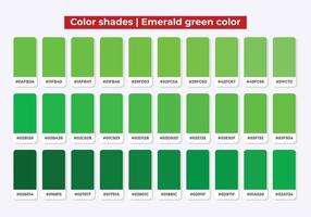 nuances de couleur verte avec rgb hex pour le textile, le design de mode, la peinture vecteur