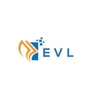 création de logo de comptabilité de réparation de crédit evl sur fond blanc. vecteur