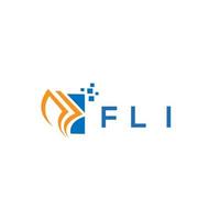 création de logo de comptabilité de réparation de crédit fli sur fond blanc. fli creative initiales graphique de croissance lettre logo concept. création de logo de financement d'entreprise fli. vecteur