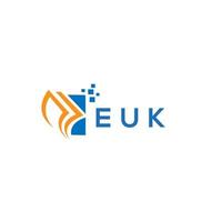création de logo de comptabilité de réparation de crédit euk sur fond blanc. euk creative initiales croissance graphique lettre logo concept. création de logo de finance d'entreprise euk. vecteur