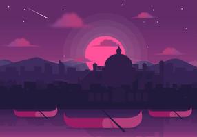 Kerala Sunset Vector Background