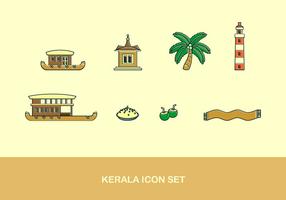 Kerala icon set free vector