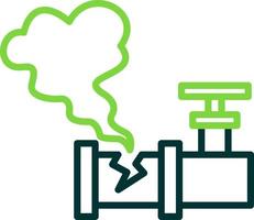 conception d'icône de vecteur de fuite de tuyau de gaz