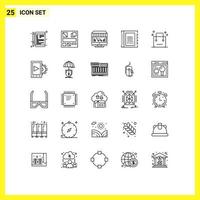 pack d'icônes vectorielles stock de 25 signes et symboles de ligne pour les éléments de conception vectoriels modifiables du magasin d'adresses Web du livre de contacts vecteur