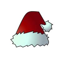 conception d'icône de chapeau de père noël, chapeau rouge de père noël avec concept d'élégance vecteur
