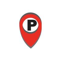 point de carte parking vecteur