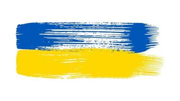 drapeau national ukrainien dans le style grunge. peint avec un drapeau de coup de pinceau de l'ukraine. illustration vectorielle vecteur