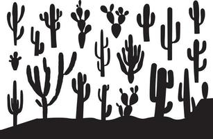 ensemble de silhouettes de cactus vecteur