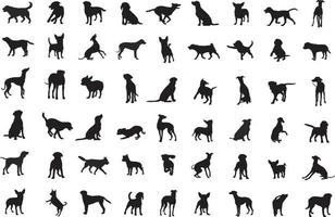 jeu de silhouette de chien vecteur