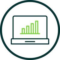 conception d'icône vectorielle graphique à barres en ligne vecteur