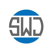 création de logo de lettre swj sur fond blanc. concept de logo de cercle d'initiales créatives swj. conception de lettre swj. vecteur