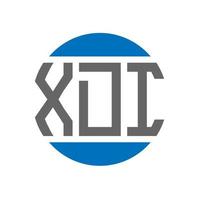 création de logo de lettre xdi sur fond blanc. concept de logo de cercle d'initiales créatives xdi. conception de lettre xdi. vecteur