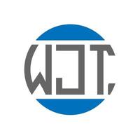 création de logo de lettre wjt sur fond blanc. wjt concept de logo de cercle d'initiales créatives. conception de lettre wjt. vecteur