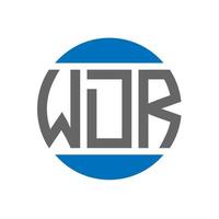 création de logo de lettre wdr sur fond blanc. concept de logo de cercle d'initiales créatives wdr. conception de lettre wdr. vecteur