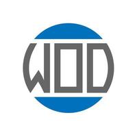création de logo de lettre woo sur fond blanc. concept de logo de cercle d'initiales créatives woo. conception de lettre de courtoisie. vecteur
