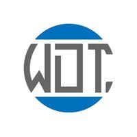 création de logo de lettre wdt sur fond blanc. concept de logo de cercle d'initiales créatives wdt. conception de lettre wdt. vecteur
