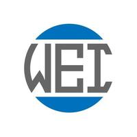 création de logo de lettre wei sur fond blanc. concept de logo de cercle d'initiales créatives wei. conception de lettre wei. vecteur