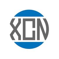 création de logo de lettre xcn sur fond blanc. concept de logo de cercle d'initiales créatives xcn. conception de lettre xcn. vecteur