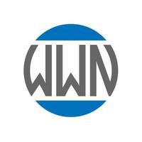 création de logo de lettre wwn sur fond blanc. concept de logo de cercle d'initiales créatives wwn. conception de lettre wwn. vecteur
