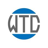 création de logo de lettre wtc sur fond blanc. concept de logo de cercle d'initiales créatives wtc. conception de lettre wtc. vecteur