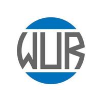 création de logo de lettre wur sur fond blanc. wur concept de logo de cercle d'initiales créatives. conception de lettre wur. vecteur