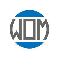 création de logo de lettre wm sur fond blanc. wom concept de logo de cercle d'initiales créatives. conception de lettre féminine. vecteur