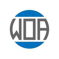 création de logo de lettre woa sur fond blanc. concept de logo de cercle d'initiales créatives woa. conception de lettre woa. vecteur