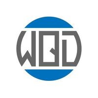 création de logo de lettre wqd sur fond blanc. concept de logo de cercle d'initiales créatives wqd. conception de lettre wqd. vecteur