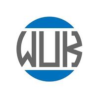 création de logo de lettre wuk sur fond blanc. concept de logo de cercle d'initiales créatives wuk. conception de lettre wuk. vecteur