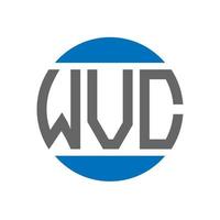 création de logo de lettre wvc sur fond blanc. concept de logo de cercle d'initiales créatives wvc. conception de lettre wvc. vecteur