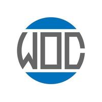 création de logo de lettre woc sur fond blanc. concept de logo de cercle d'initiales créatives woc. conception de lettre woc. vecteur