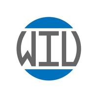 création de logo de lettre wiu sur fond blanc. concept de logo de cercle d'initiales créatives wiu. conception de lettre wiu. vecteur