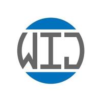 création de logo de lettre wij sur fond blanc. concept de logo de cercle d'initiales créatives wij. conception de lettre wij. vecteur