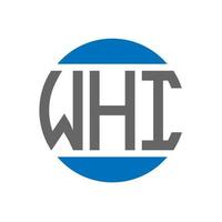 création de logo de lettre whi sur fond blanc. whi concept de logo de cercle d'initiales créatives. conception de lettre whi. vecteur