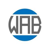 création de logo de lettre wab sur fond blanc. concept de logo de cercle d'initiales créatives wab. conception de lettre wab. vecteur