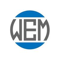 création de logo de lettre wem sur fond blanc. wem concept de logo de cercle d'initiales créatives. conception de lettre wem. vecteur