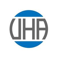 création de logo de lettre vha sur fond blanc. concept de logo de cercle d'initiales créatives vha. conception de lettre vha. vecteur