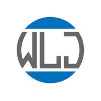 création de logo de lettre wlj sur fond blanc. concept de logo de cercle d'initiales créatives wlj. conception de lettre wlj. vecteur