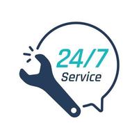 icône de tournevis, service 24 heures sur 24. service de réparation et problèmes de conseil aux clients. vecteur