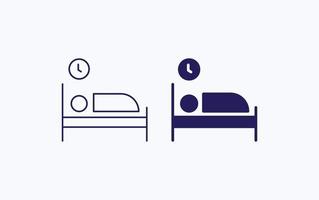 icône d'illustration de temps de sommeil vecteur